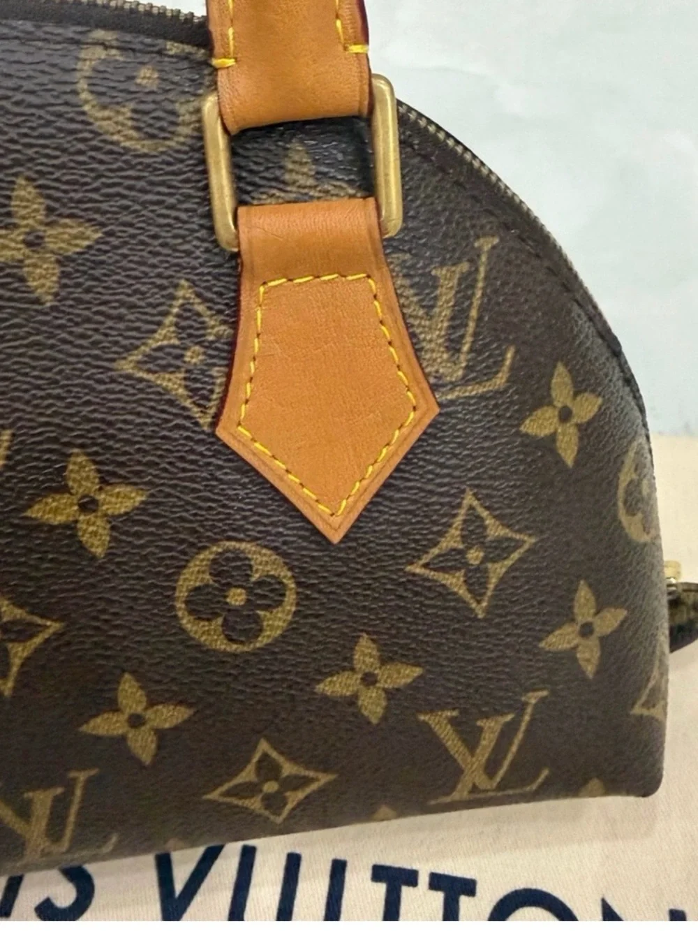 Louis Vuitton Brown Monogram Mini Alma with Tan Handles - Picture 5 of 6